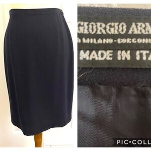Giorgio Armani Black Pencil Skirt Made in Italy Womens Sz S